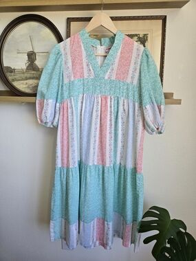 Vintage | Hawaiian Mumu With Patchwork Floral Design | Size Small/medium